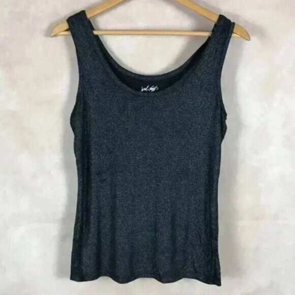 LORD & TAYLOR Black Shiny Tank Top Size Medium - Picture 5 of 5